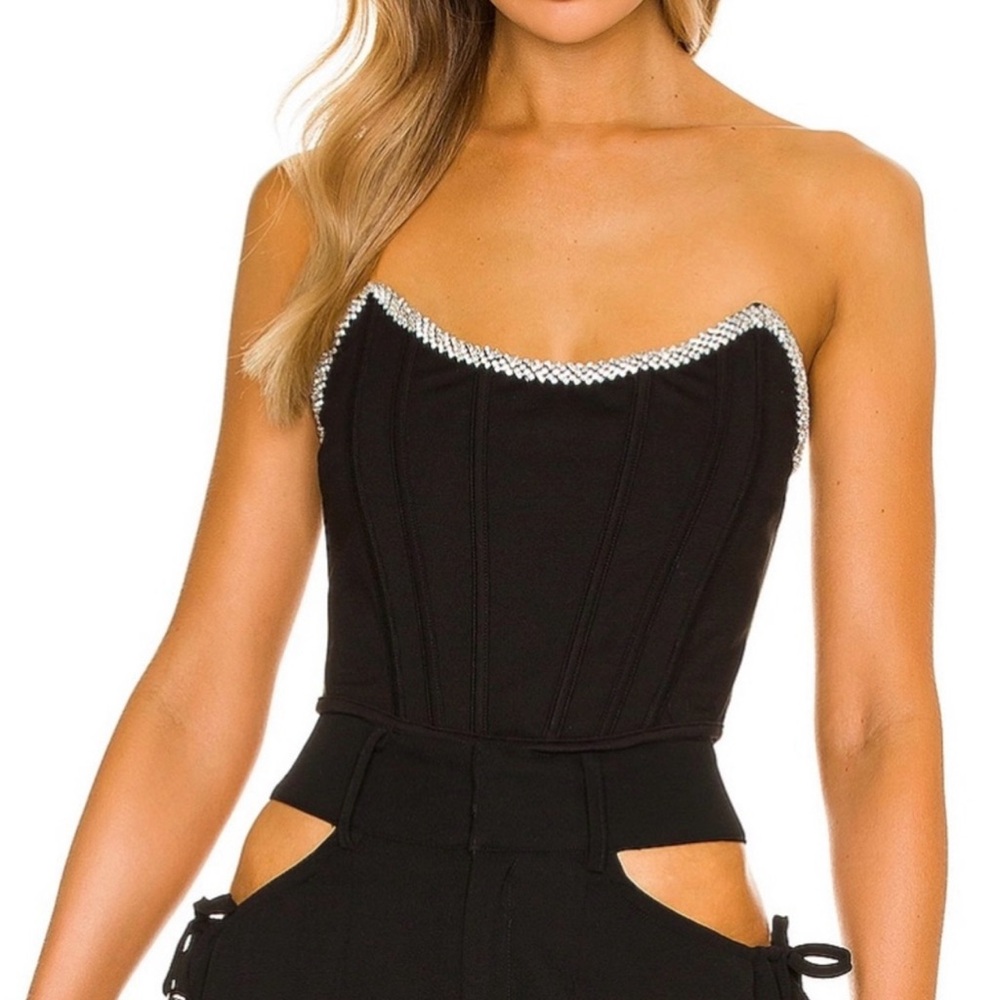 H:ours/Revolve Sandy Rhinestone Bustier Top size‎ XS
